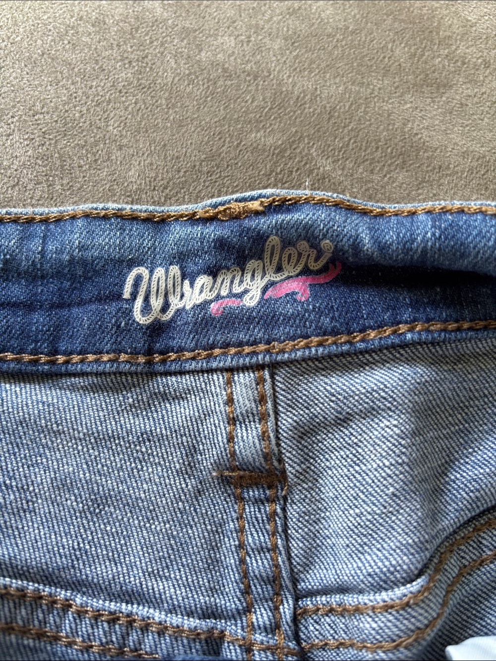 Wrangler Light Blue Frayed Hem Denim Shorts - Picture 2 of 3